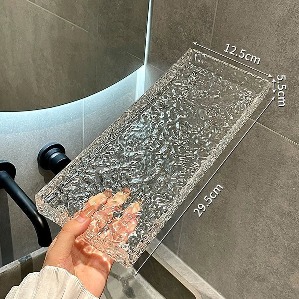 Multifunctional Luxury Acrylic Kitchen Storage Tray Bathroom Storage Rack Toilet Tray New Simple Water Corrugated Storage Box